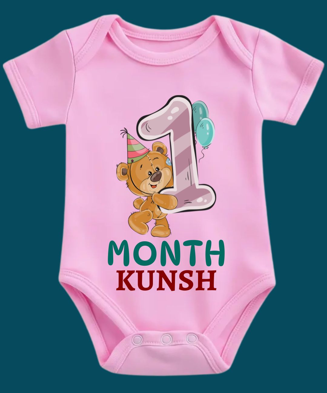 1 Month Teddy Design Baby Outfit