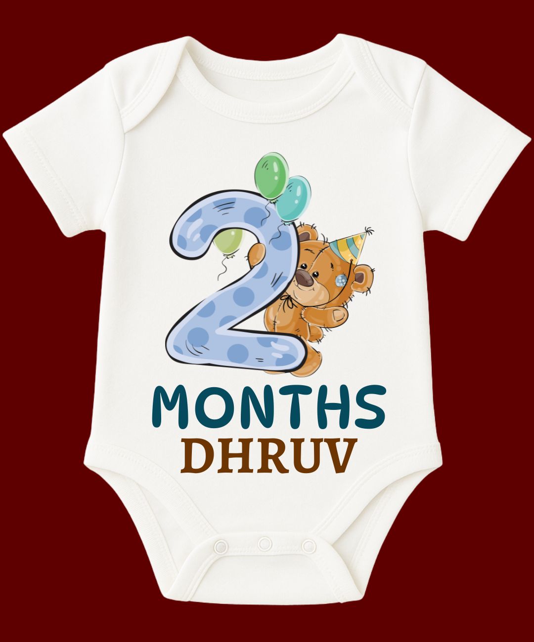 2 Month Teddy Design Baby Outfit
