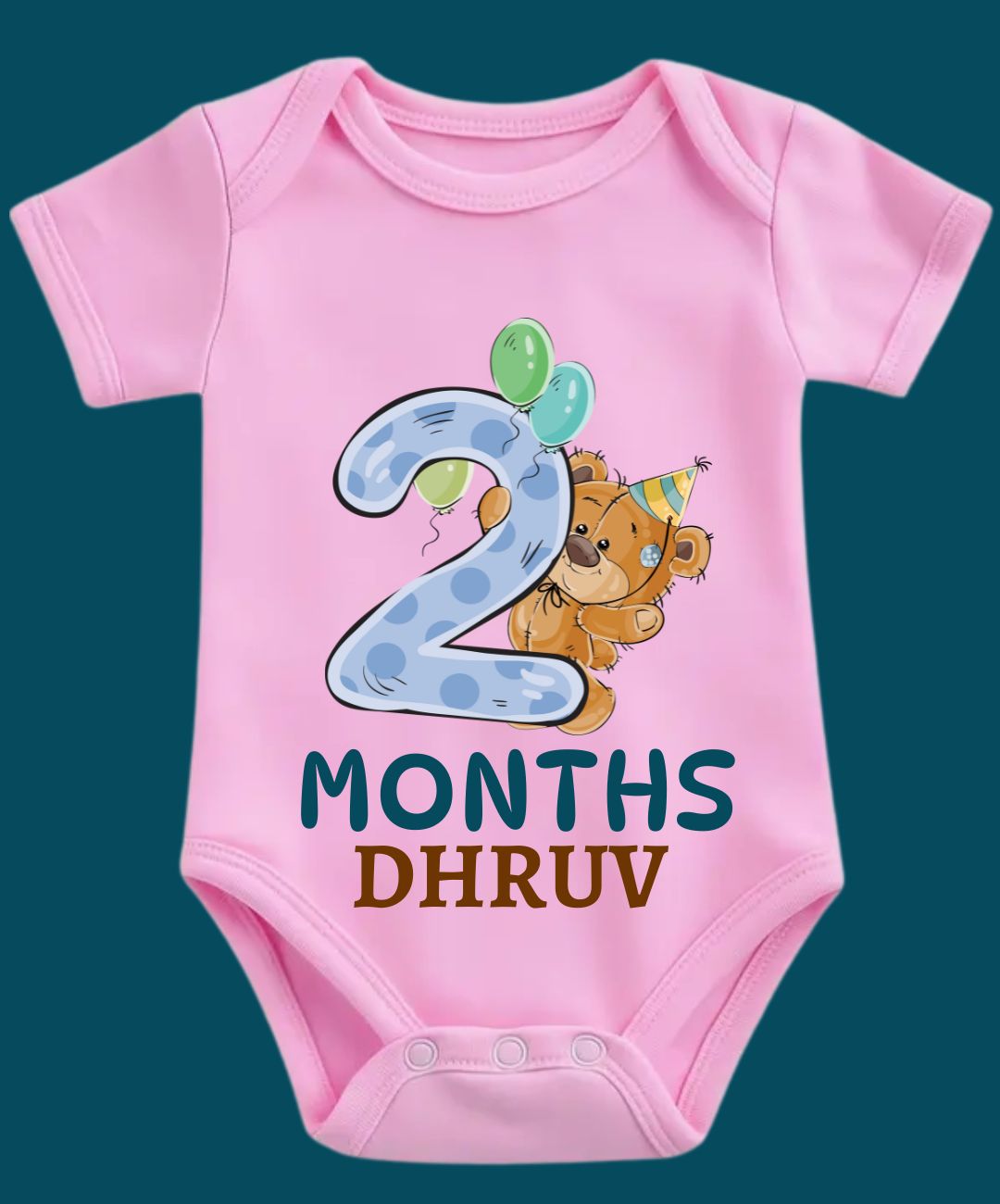 2 Month Teddy Design Baby Outfit