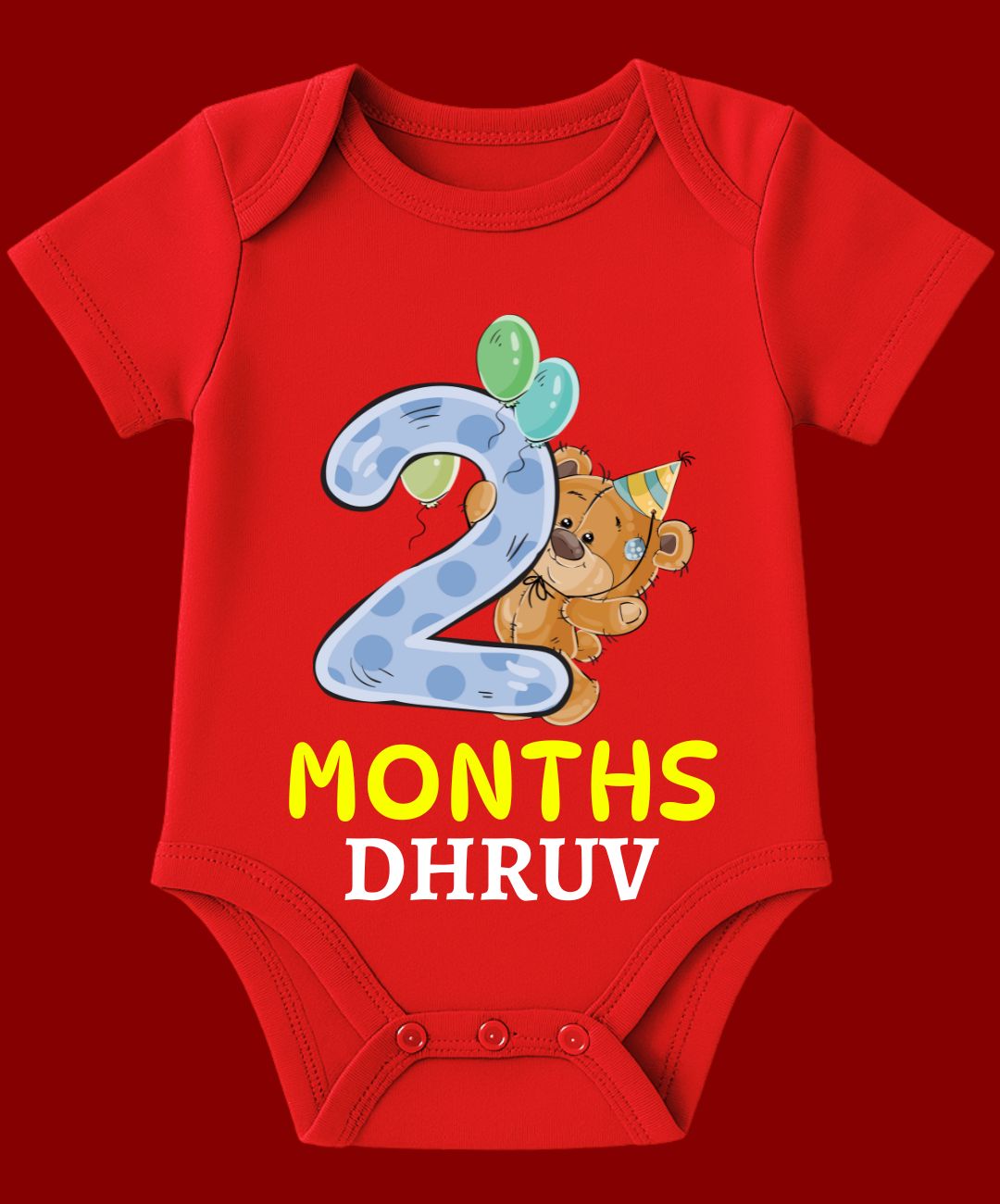 2 Month Teddy Design Baby Outfit
