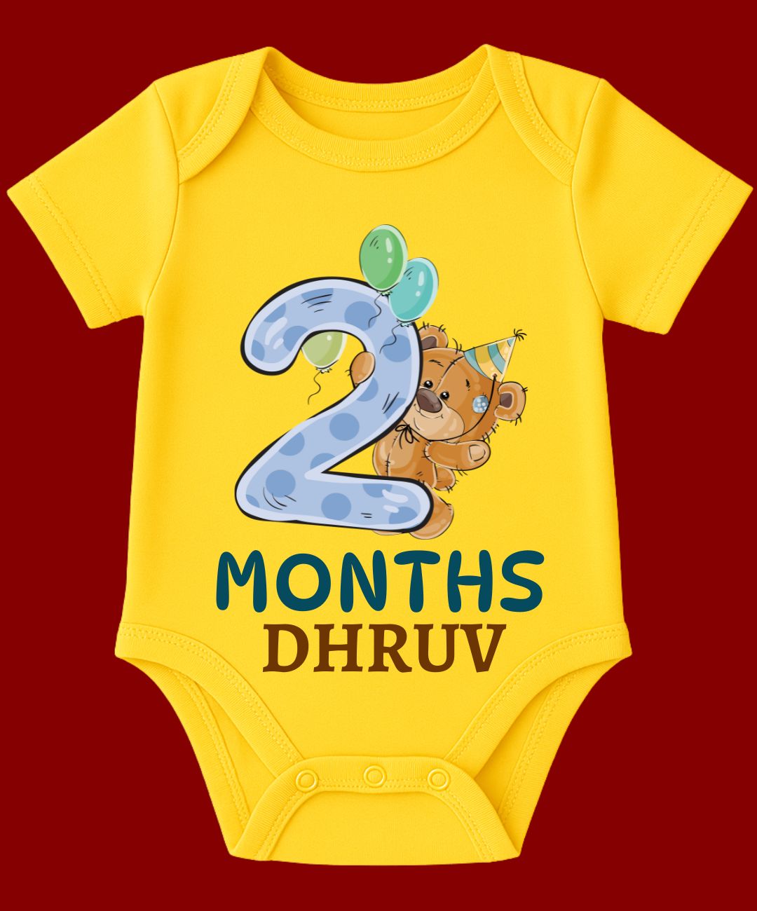 2 Month Teddy Design Baby Outfit