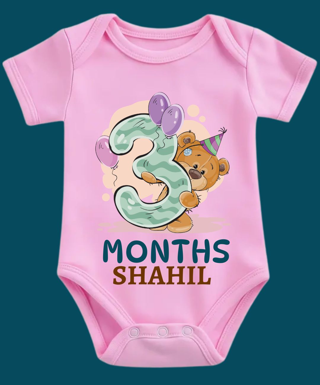 3 Month Teddy Design Baby Outfit