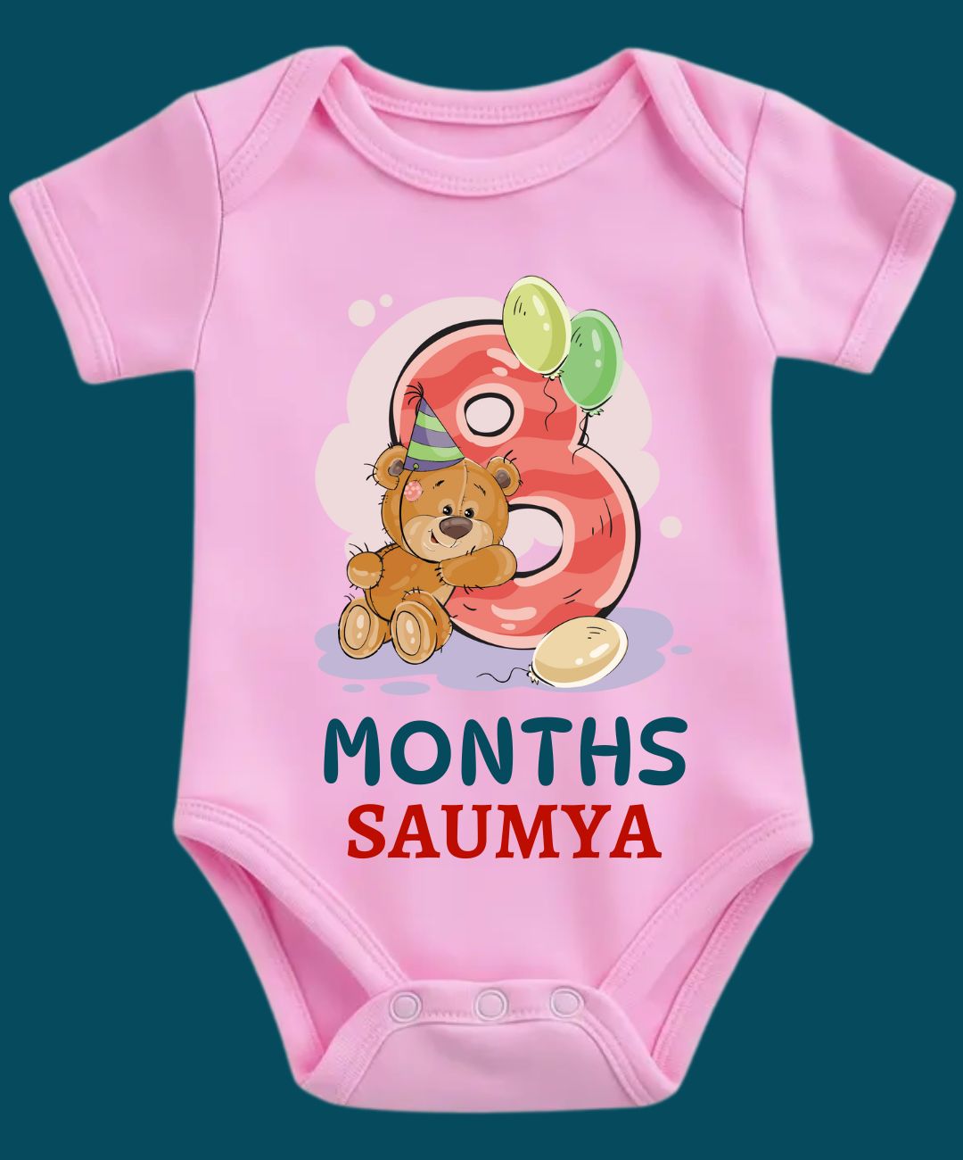 8 Month Teddy Design Baby Outfit