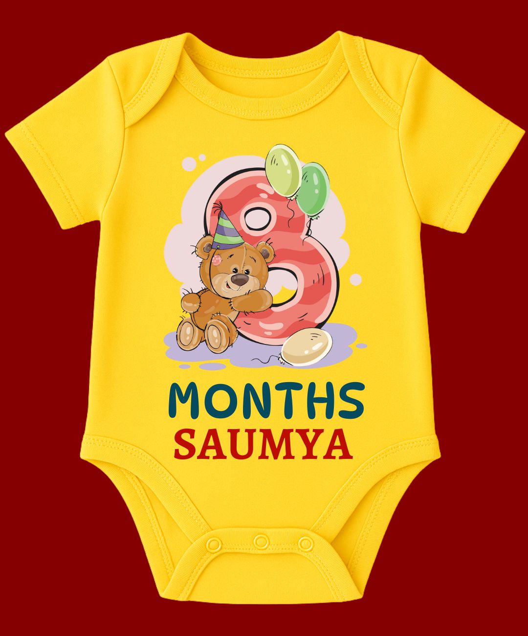 8 Month Teddy Design Baby Outfit