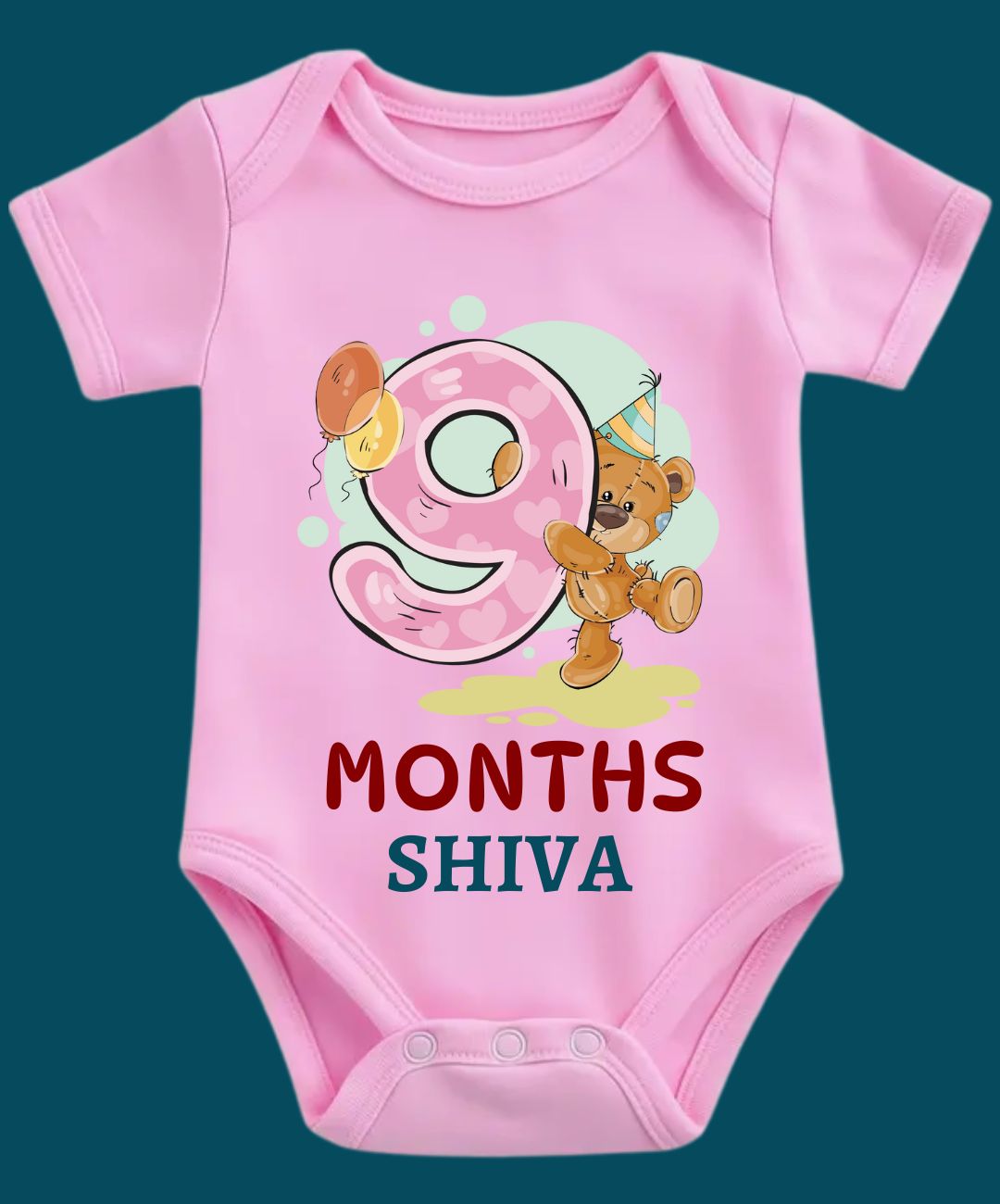 9 Month Teddy Design Baby Outfit