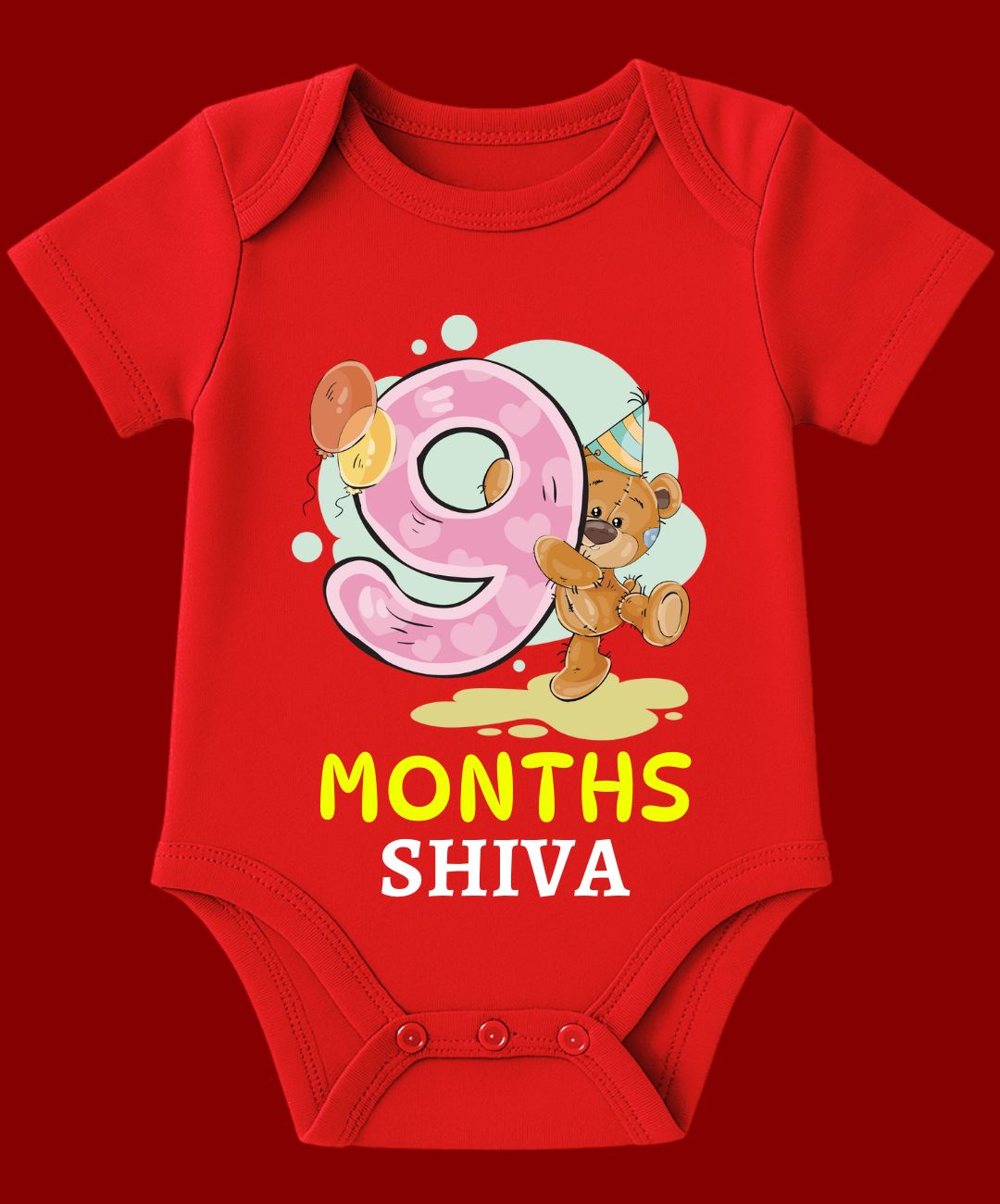 9 Month Teddy Design Baby Outfit