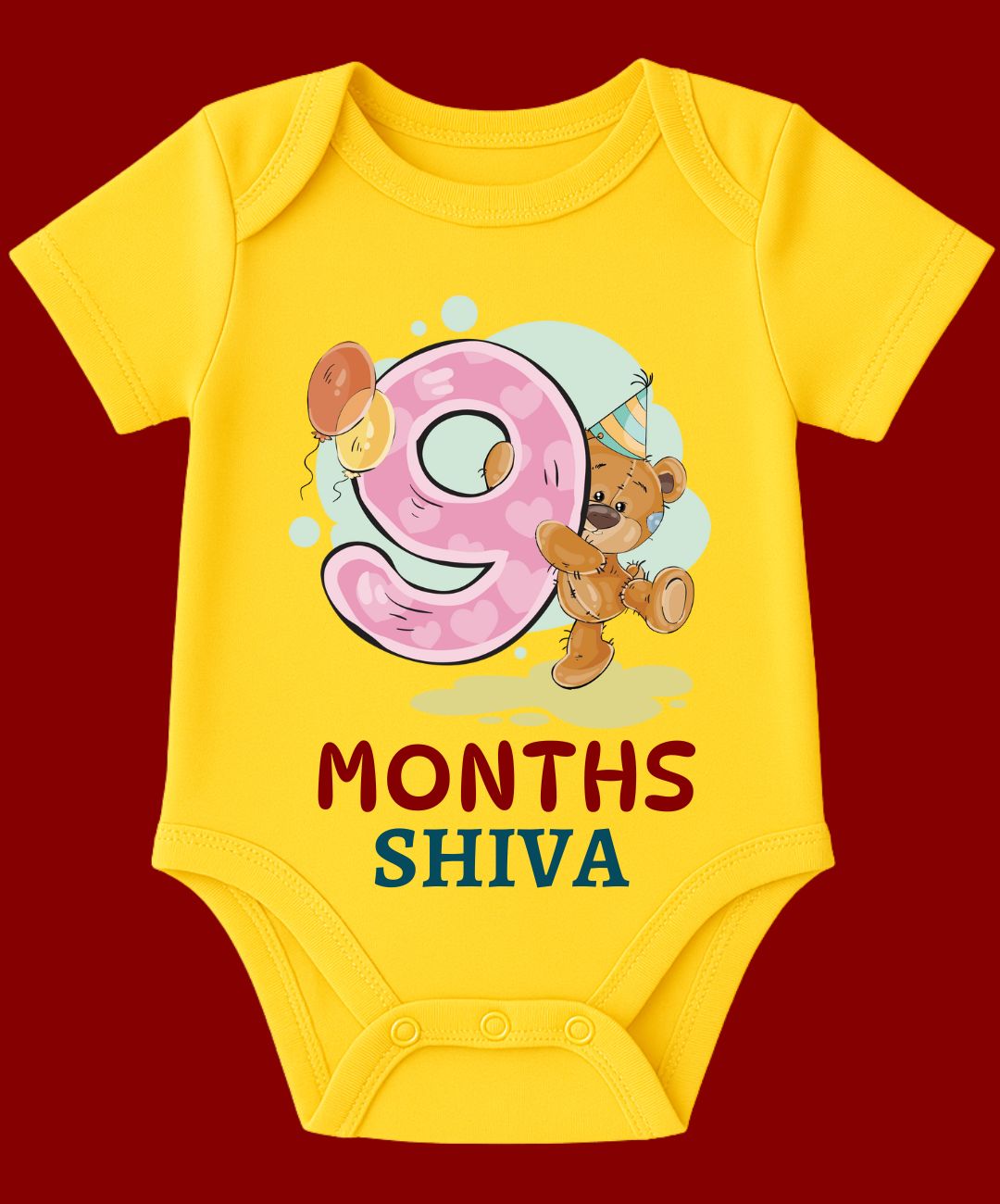 9 Month Teddy Design Baby Outfit