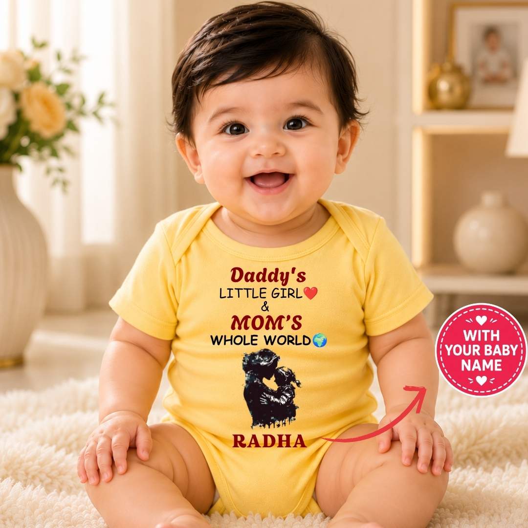 Custom Name - Daddy's Little Girl and Mom's Whole World Baby Outfit