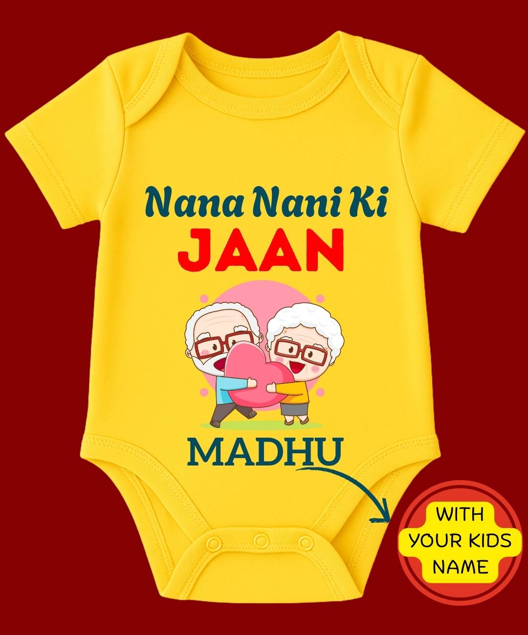 Custom Name - Nana Nani Ki Jaan Baby Outfit