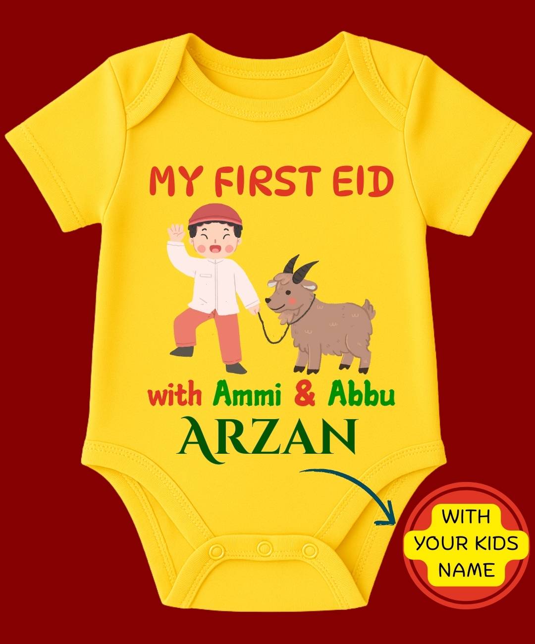 Custom Name - My First Eid Baby Outfit