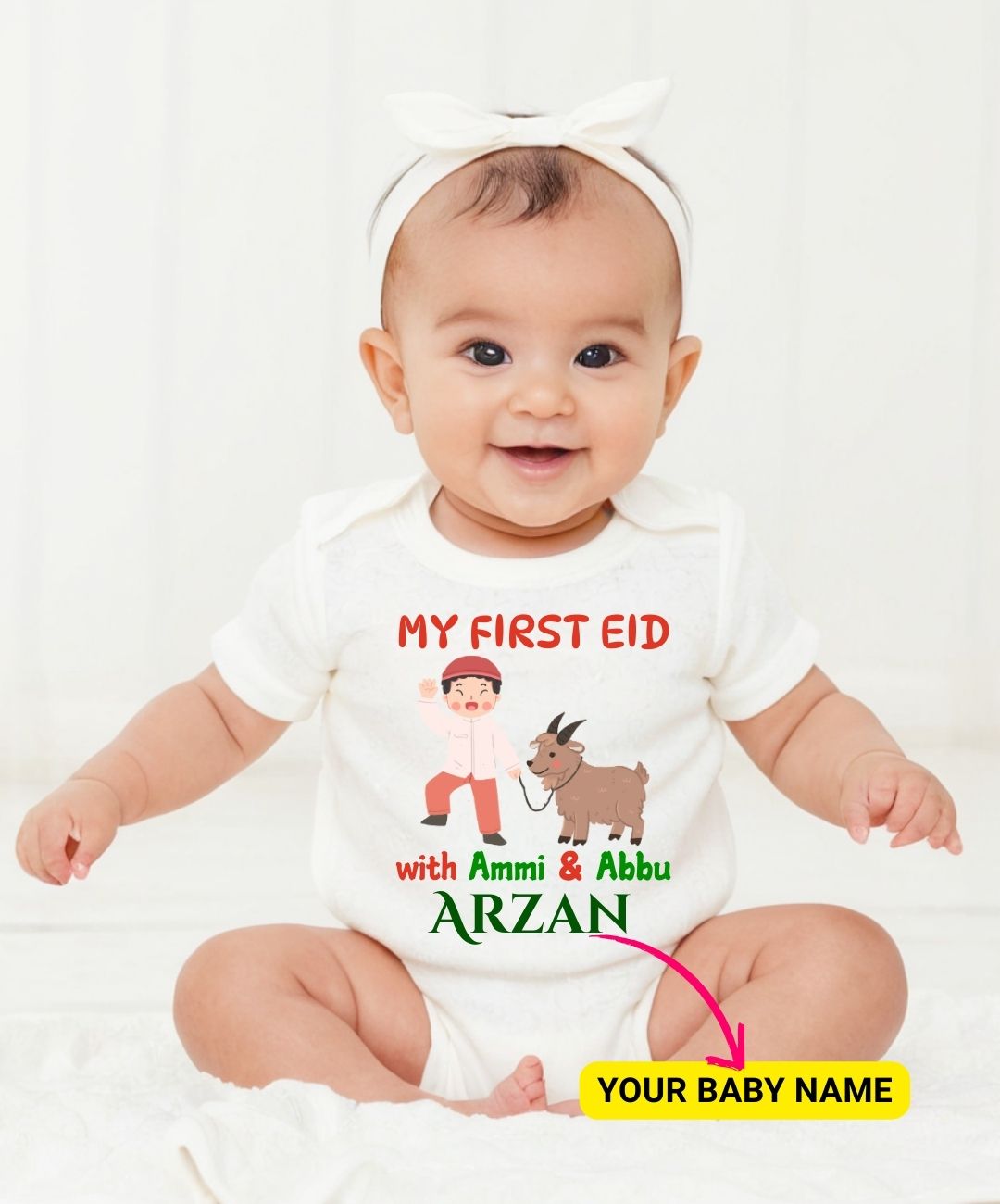 Custom Name - My First Eid Baby Outfit