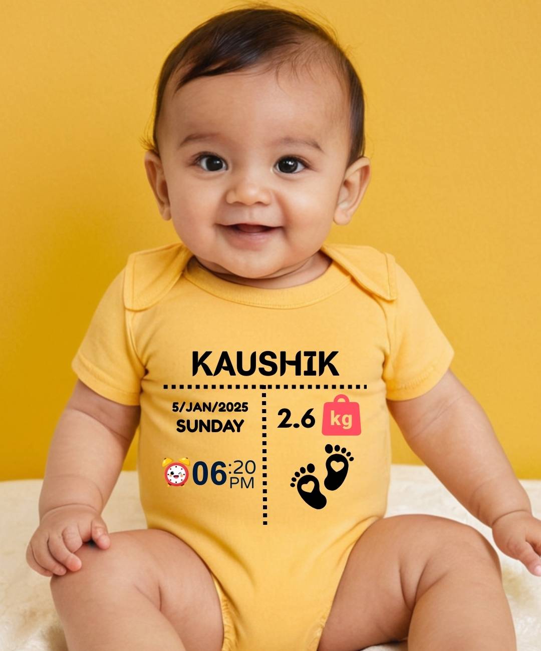 Customized Baby Romper with Baby Details