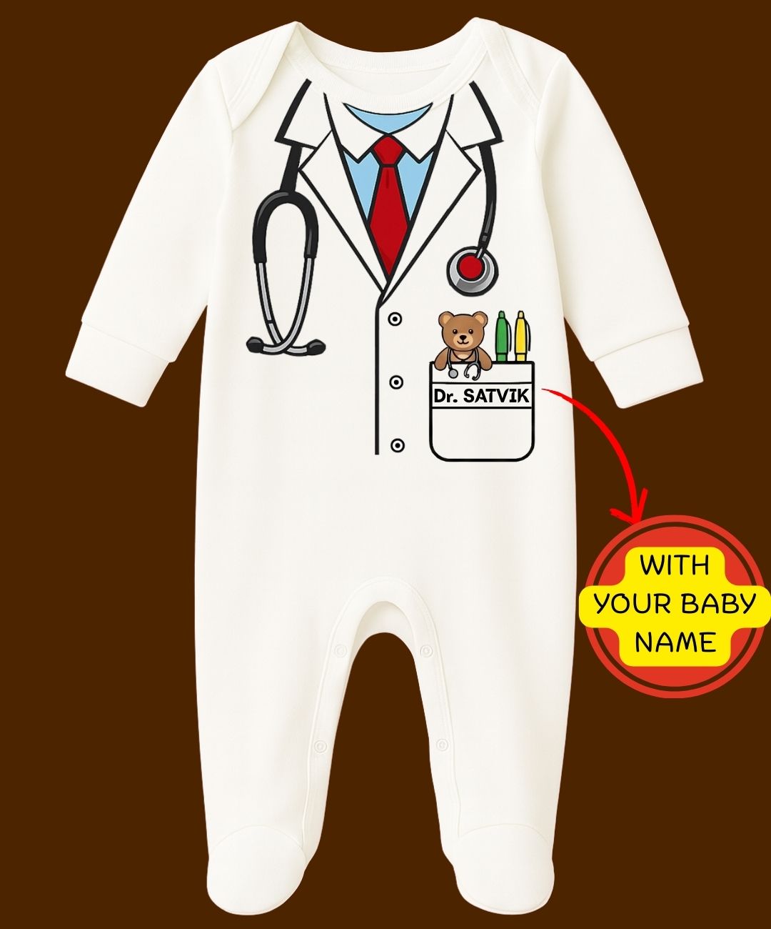 Custom Name - Baby's First Doctor Special Full Romper