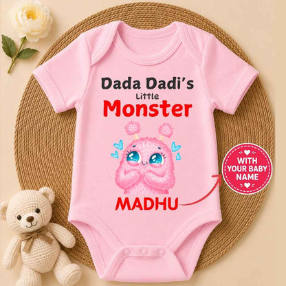 Custom Name - Dada Dadi's Little Monster Baby Outfit
