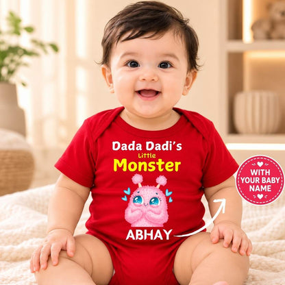 Custom Name - Dada Dadi's Little Monster Baby Outfit