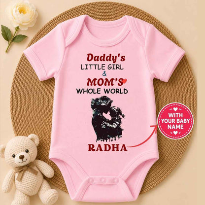 Custom Name - Daddy's Little Girl and Mom's Whole World Baby Outfit