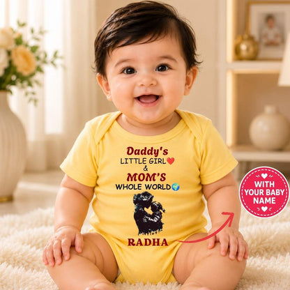 Custom Name - Daddy's Little Girl and Mom's Whole World Baby Outfit