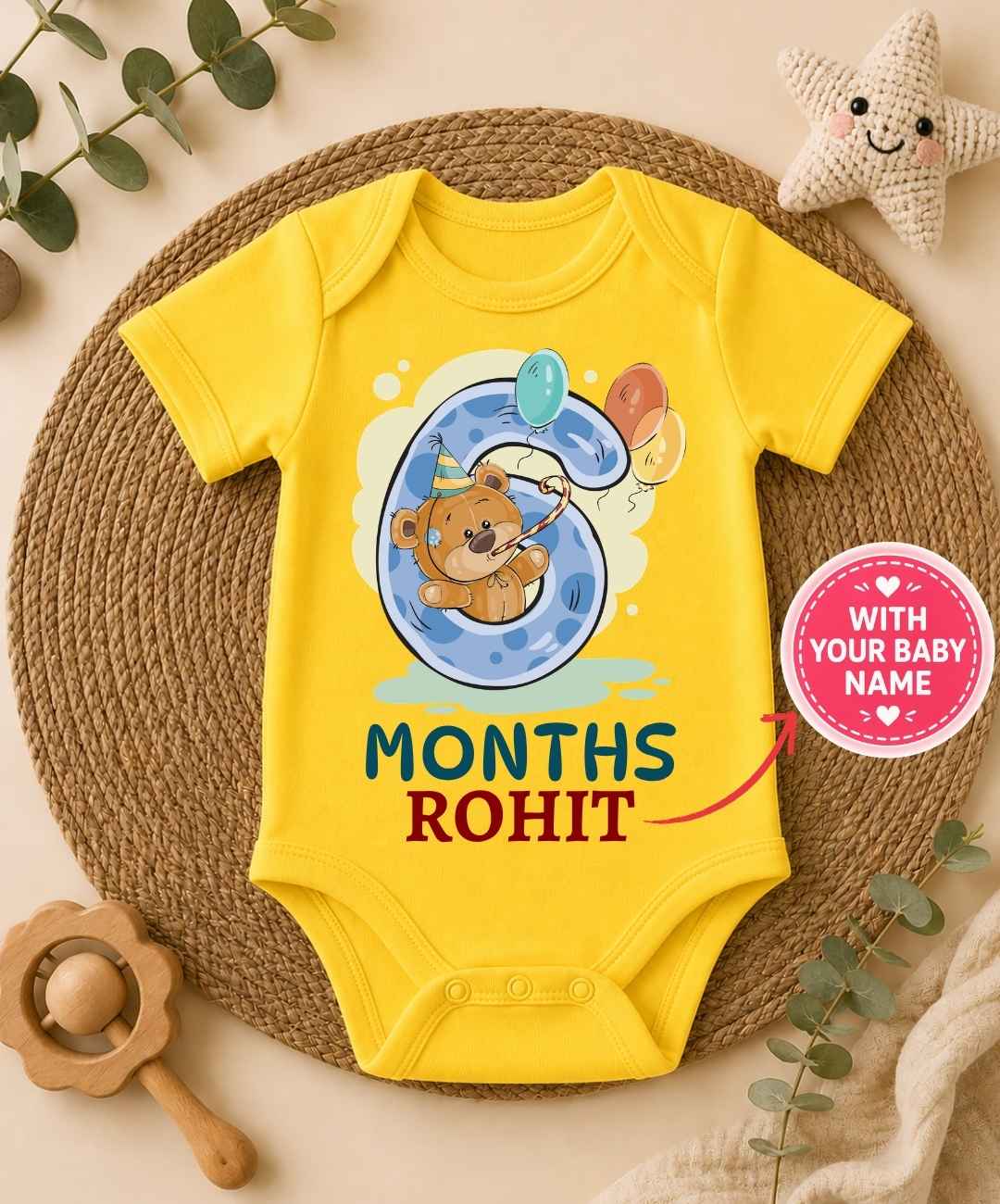 Custom Name - 6 Months Birthday Outfit