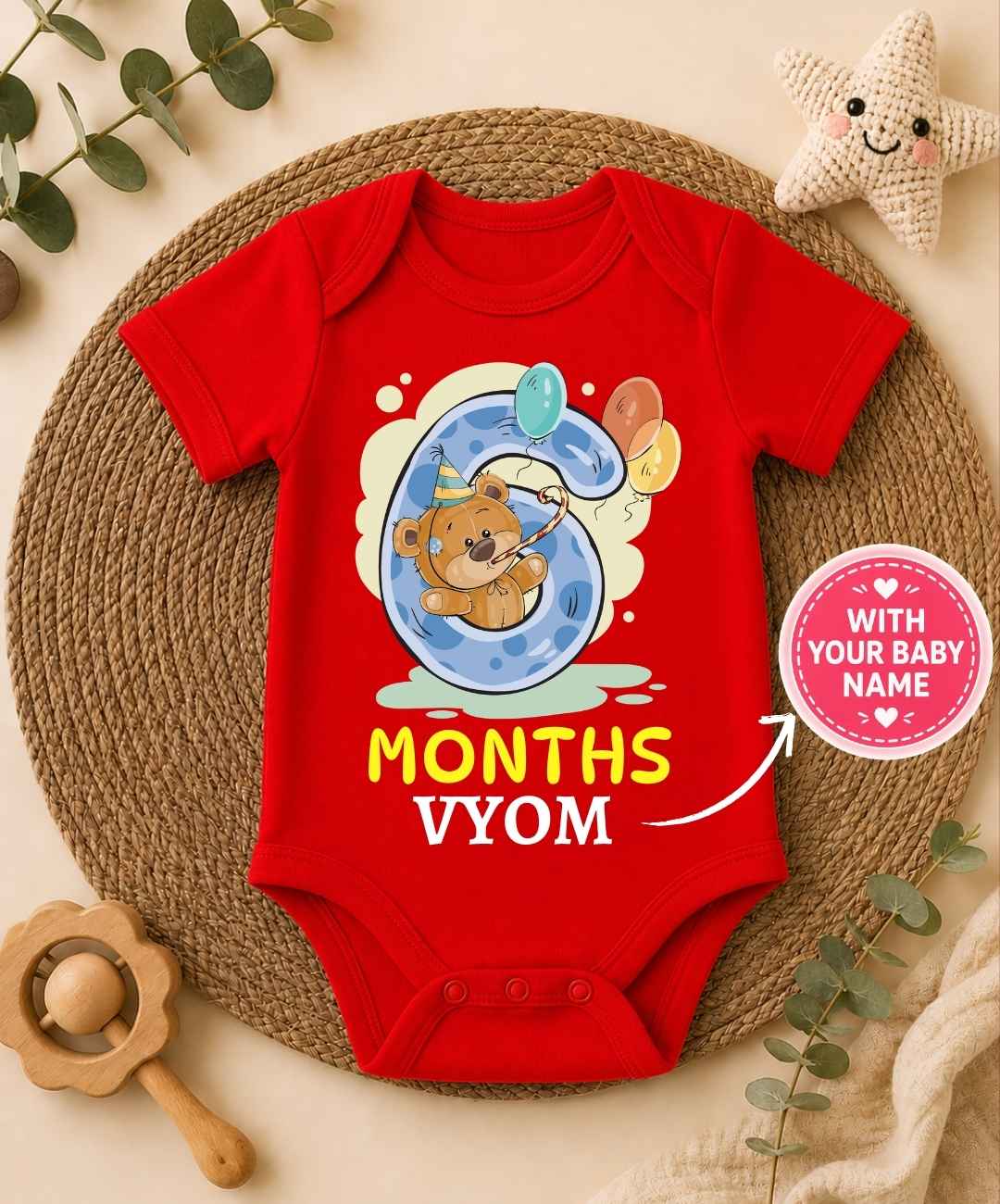 Custom Name - 6 Months Birthday Outfit