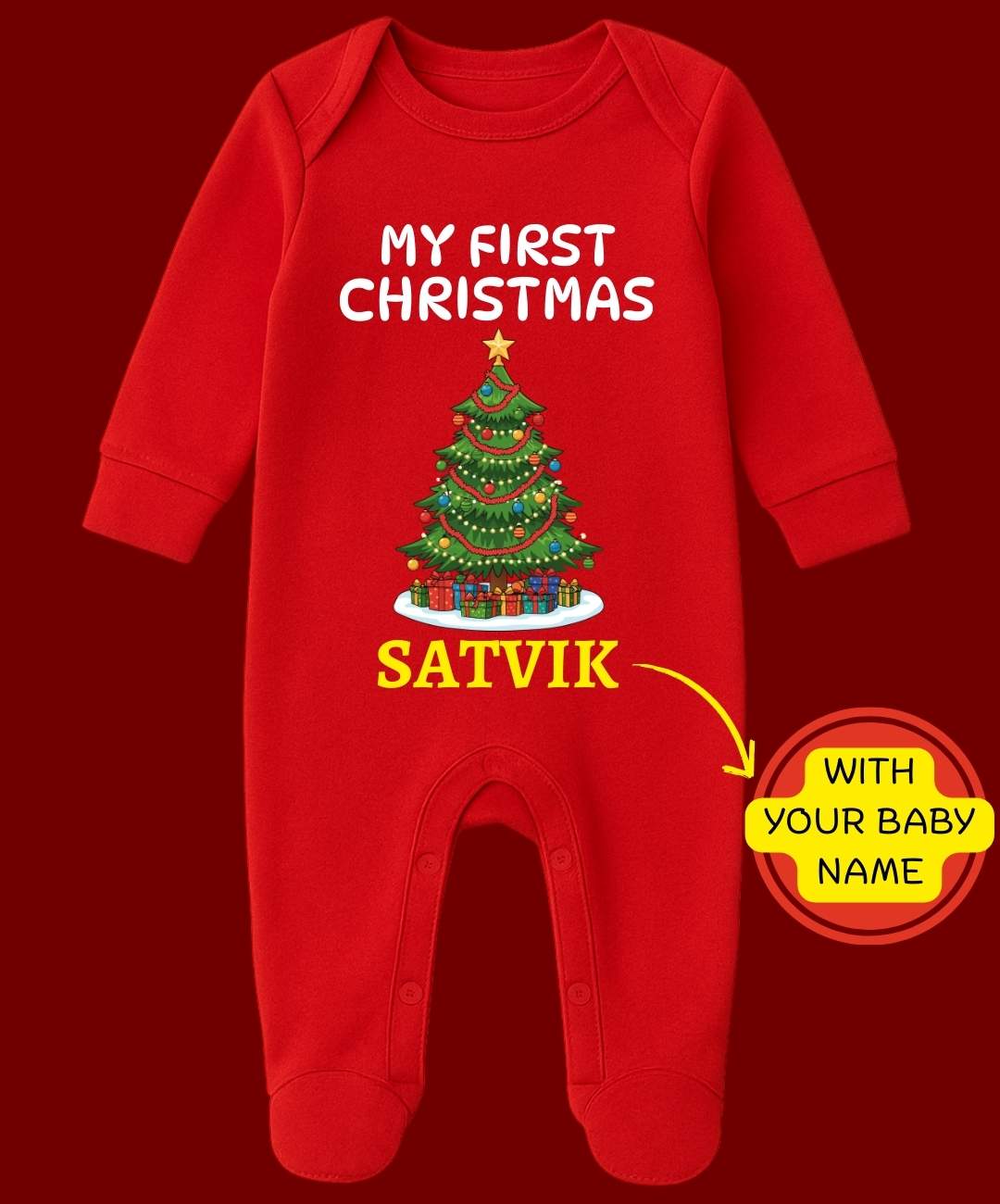 Custom Name - My 1st Christmas Special Baby Full Romper