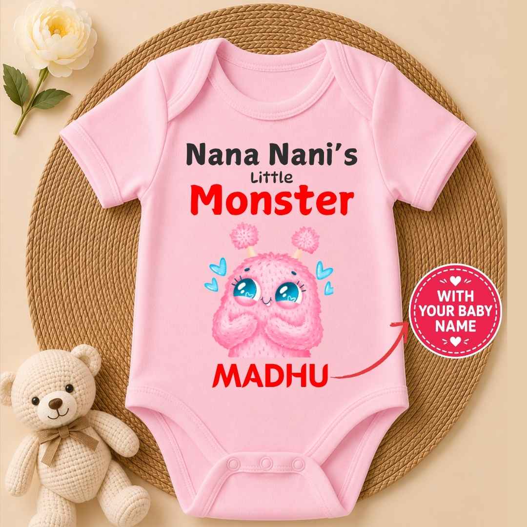 Custom Name - Nana Nani's Little Monster Baby Outfit