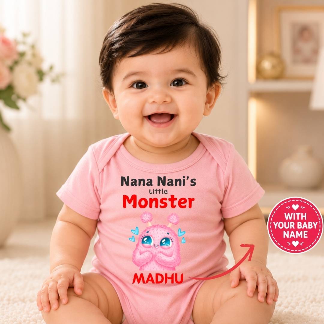Custom Name - Nana Nani's Little Monster Baby Outfit