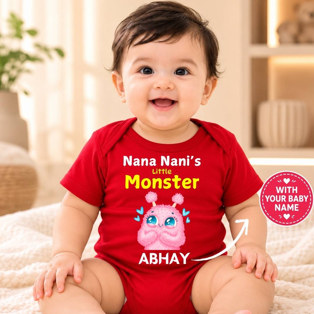Custom Name - Nana Nani's Little Monster Baby Outfit