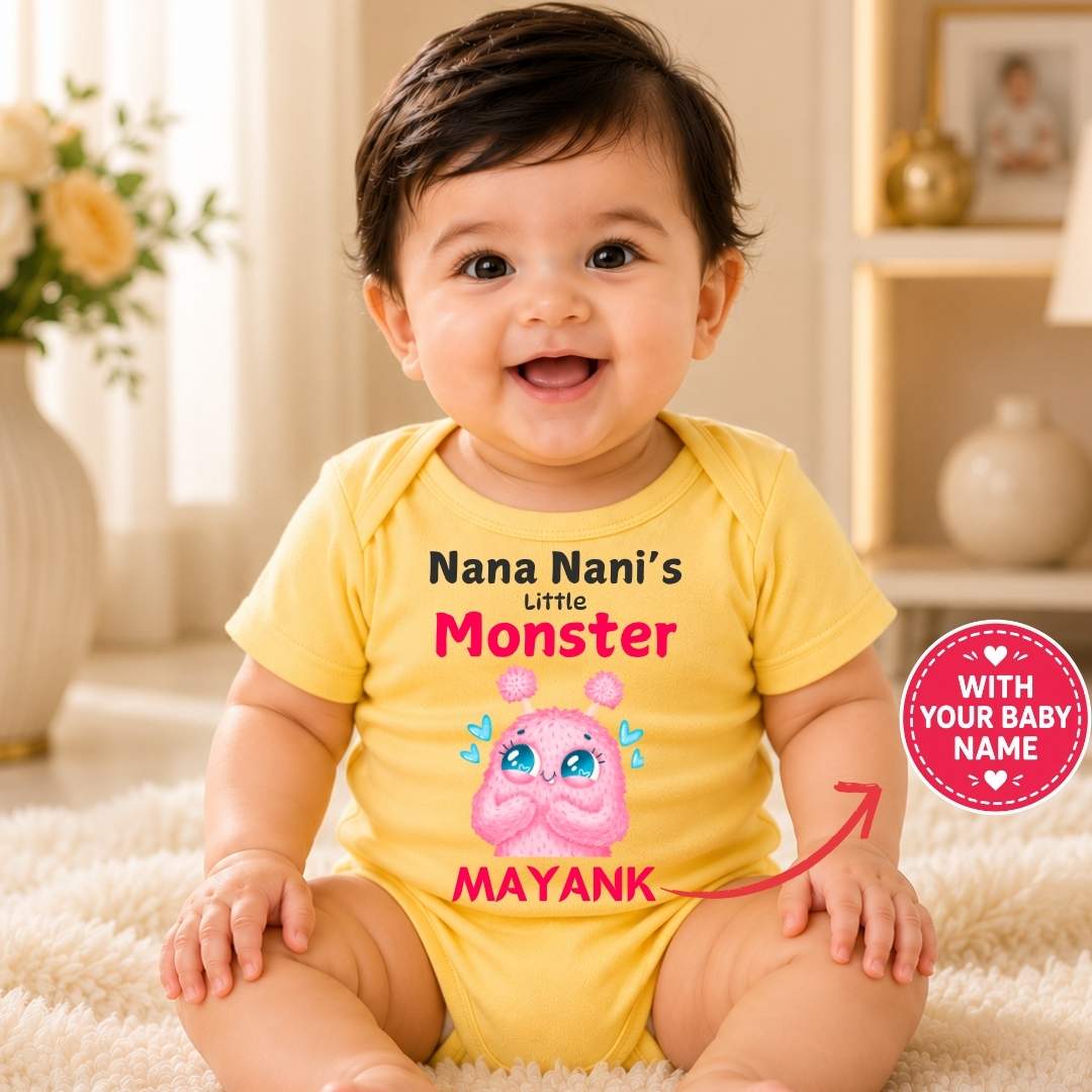 Custom Name - Nana Nani's Little Monster Baby Outfit