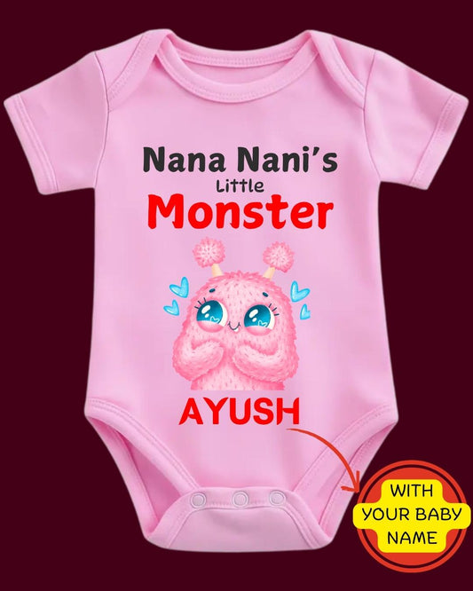 Custom Name - Nana Nani's Little Monster Baby Outfit