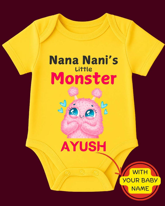 Custom Name - Nana Nani's Little Monster Baby Outfit