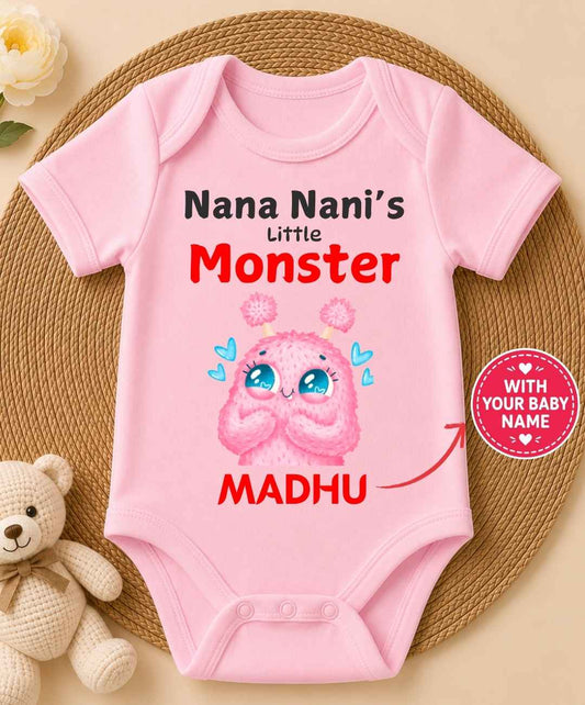 Custom Name - Nana Nani's Little Monster Baby Outfit