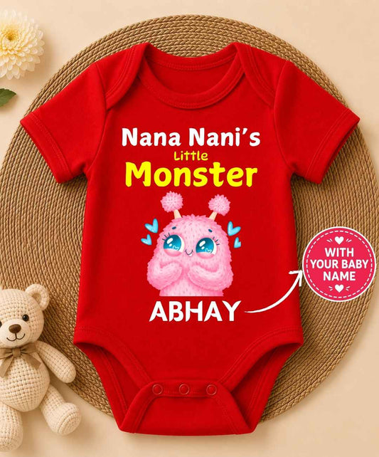 Custom Name - Nana Nani's Little Monster Baby Outfit
