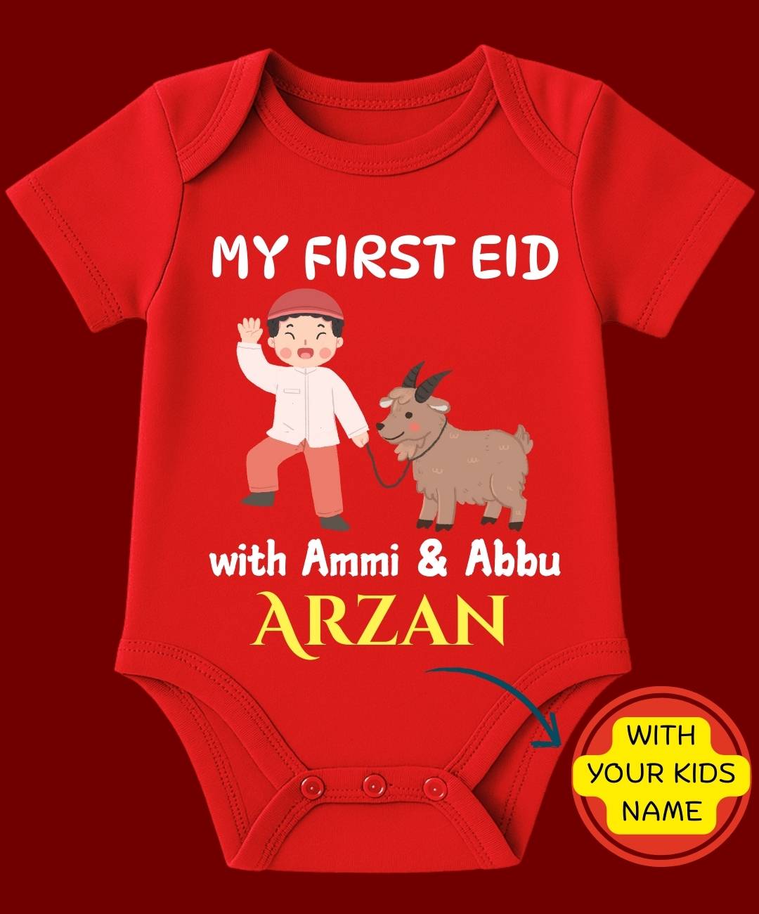 Custom Name - My First Eid Baby Outfit
