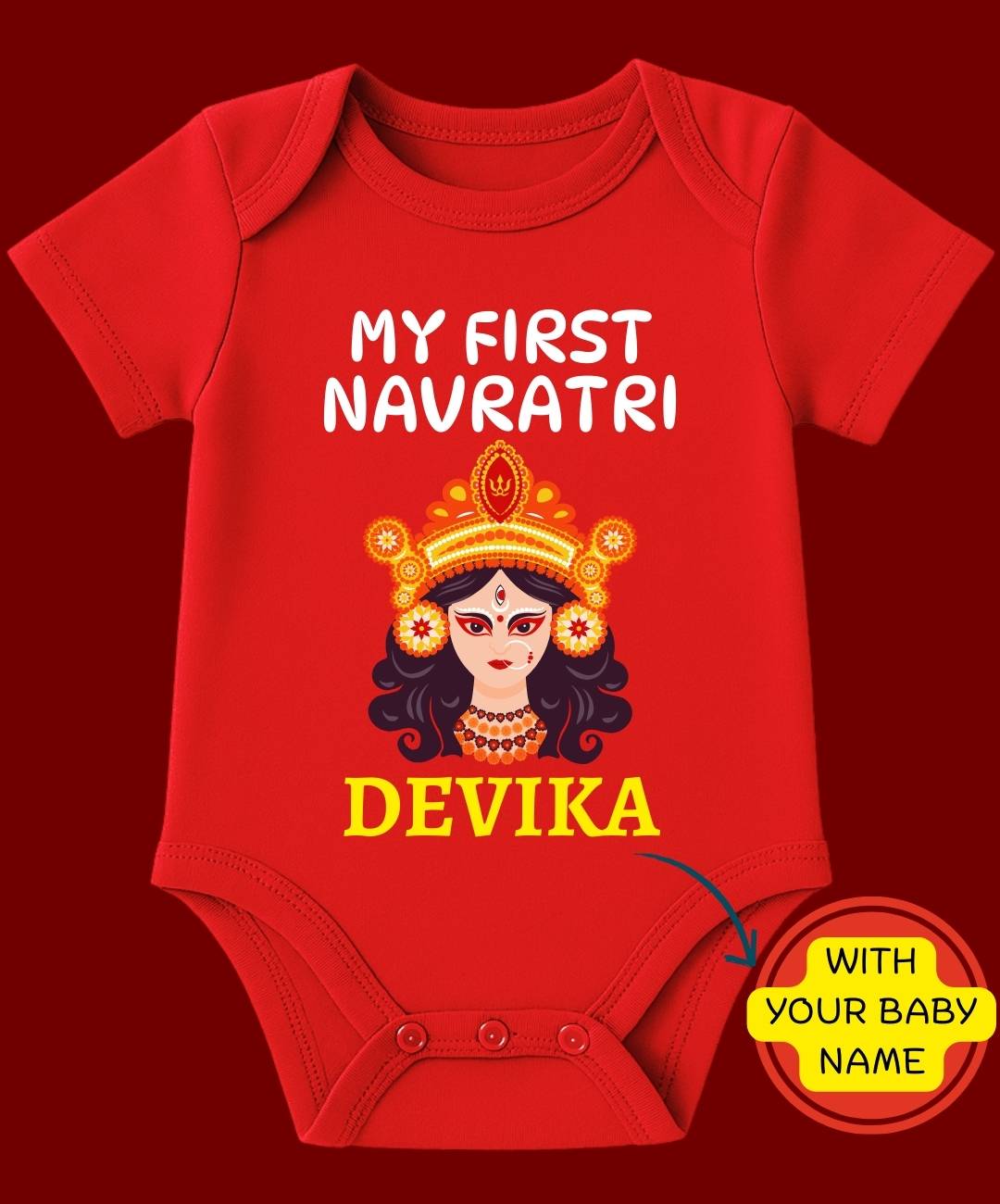 Custom Name - My First Navratri Special Baby Romper